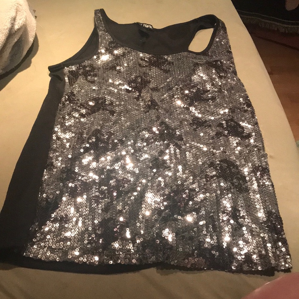 Hot Topic Sequin Skull Tanktop